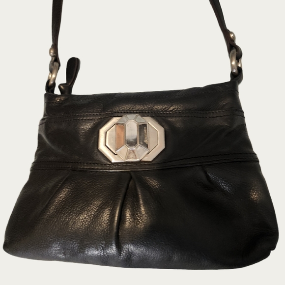 b. makowsky Handbags - B. Makowsky Black Crossbody Bag with Silver Clasp EUC
